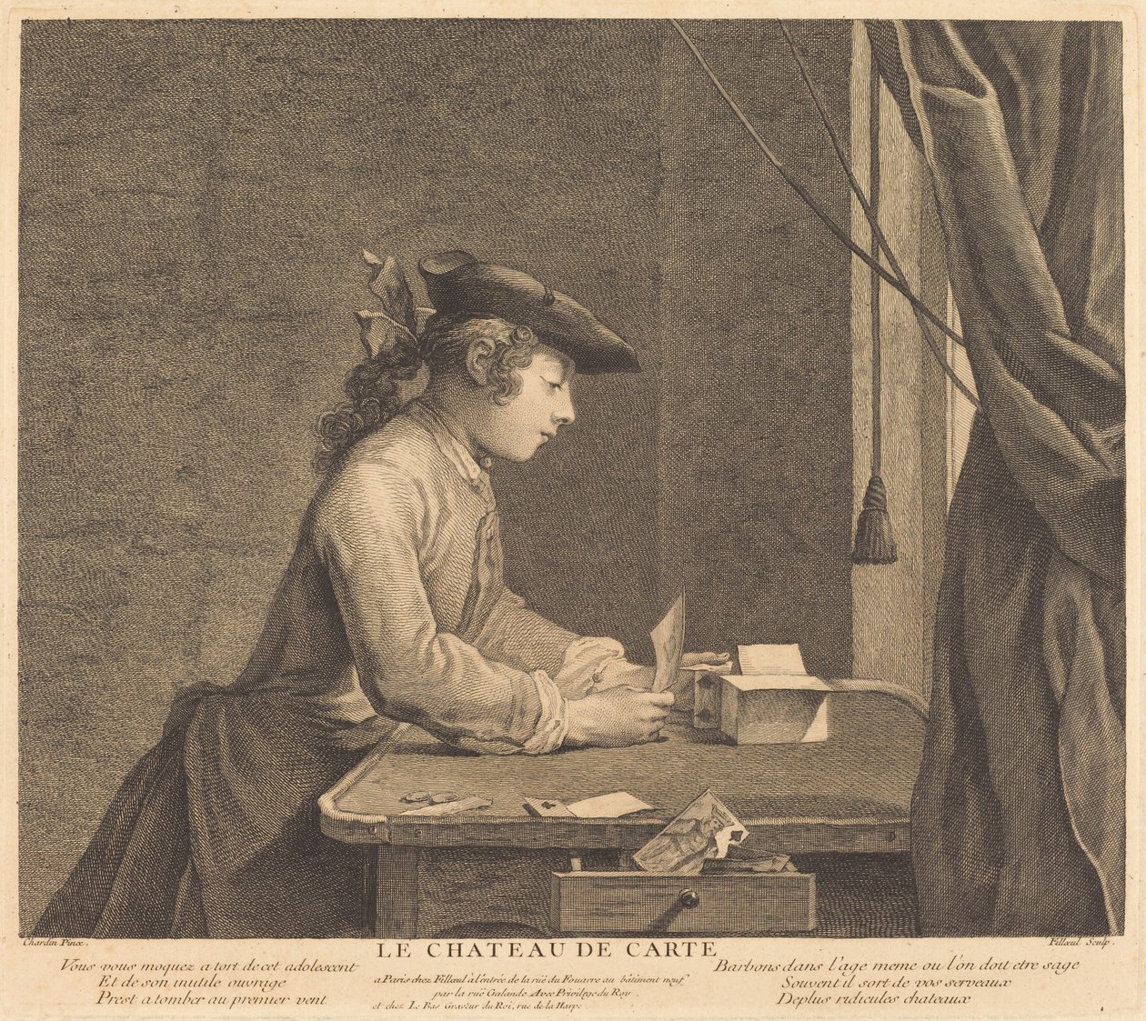 Korttitalo tekijältä Pierre Filloeul after Jean Siméon Chardin