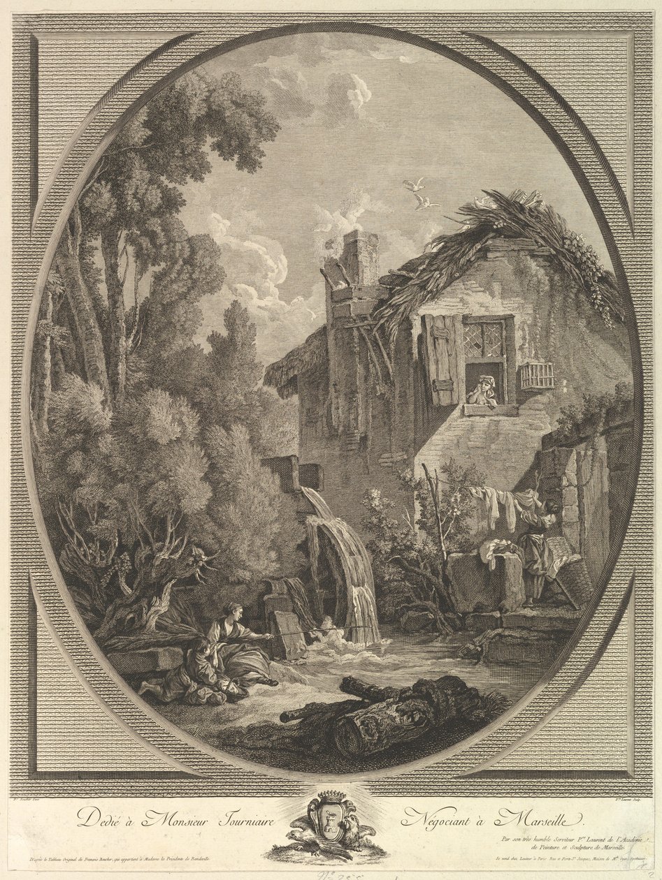 Paysage au Moulin Windmill Maisema, 1700-luku. tekijältä Pierre Francois Laurent