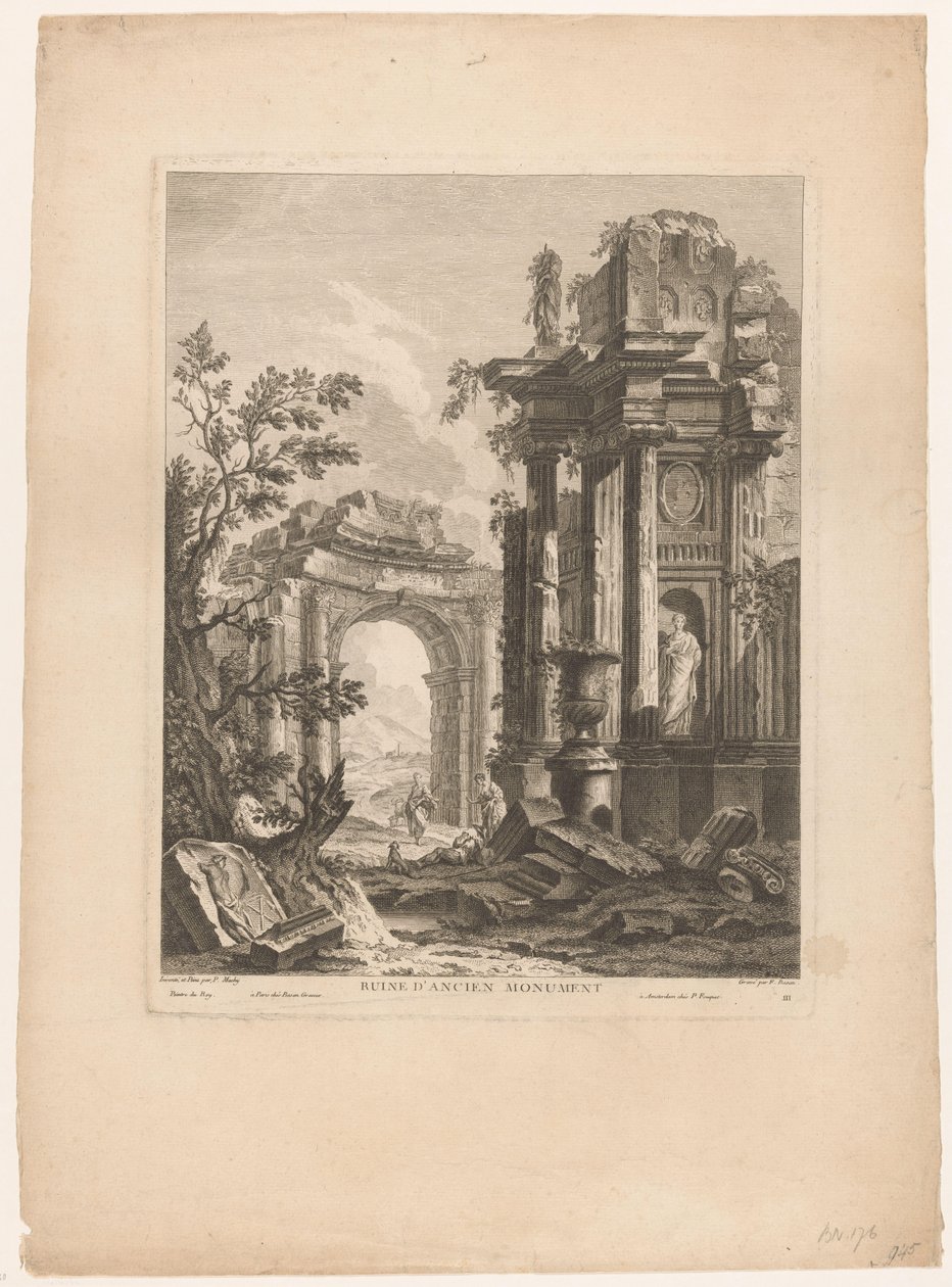 Muinaisen muistomerkin raunio Ruine d