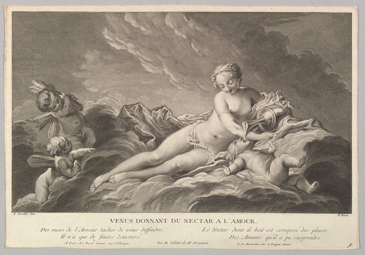Venus antaa nektaria Cupidolle, 1700-luku. tekijältä Pierre François Basan