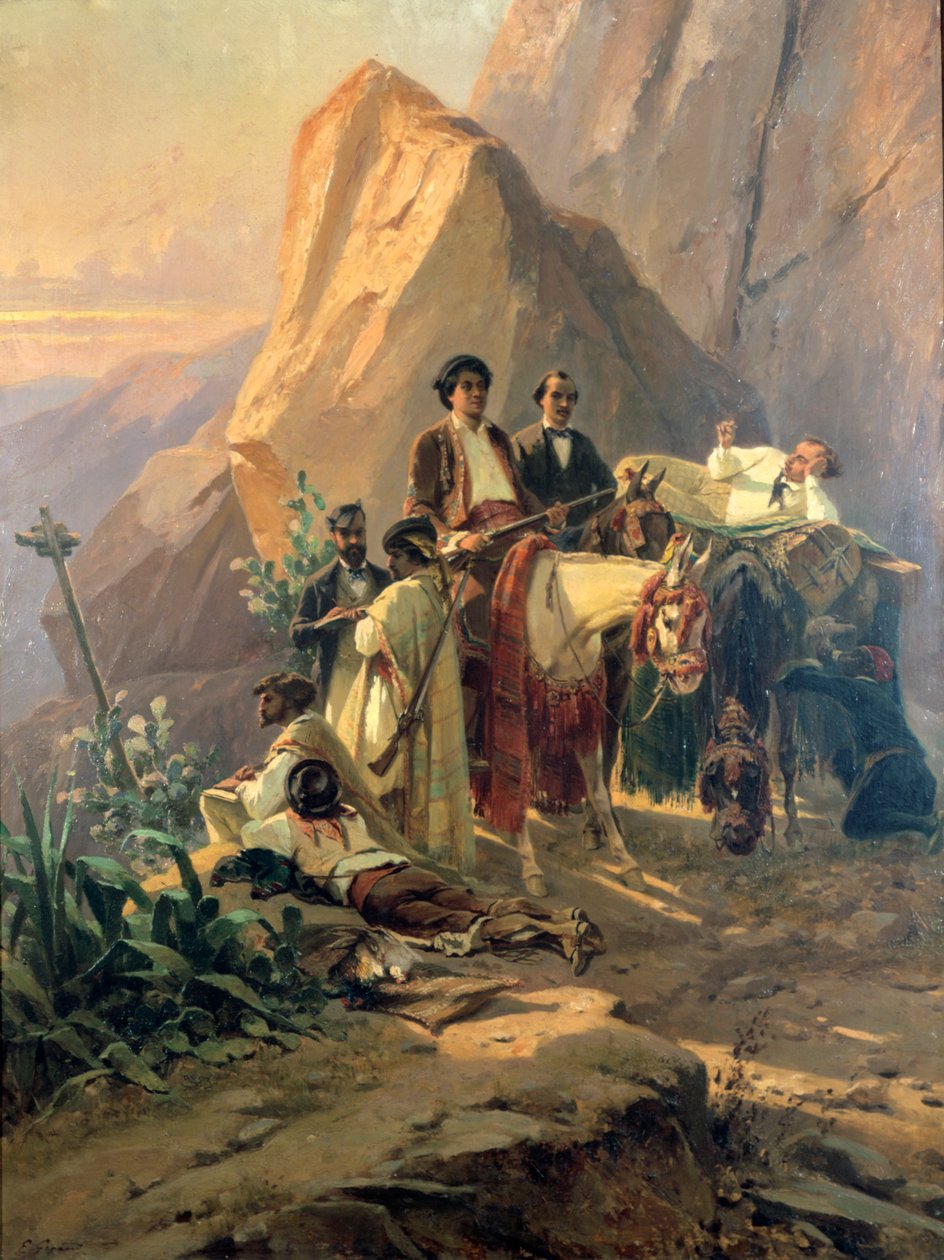 Muistoja matkasta Pariisista Cadiziin - Alexandre Dumas Pere Espanjassa, 1830 tekijältä Pierre François Eugène Giraud