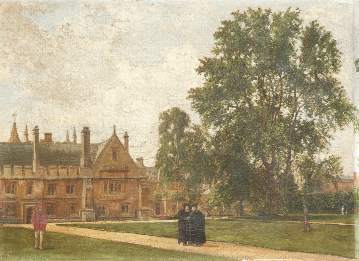 Magdalen Collegen tiloissa, Magdalen Fellowsin muotokuvia: pastori T. H. T. Hopkins, pastori H. R. Bramley, pastori J. Rigaud ja pastori H. F. Garnsey, 1882 tekijältä Pierre François Joseph Tonneau