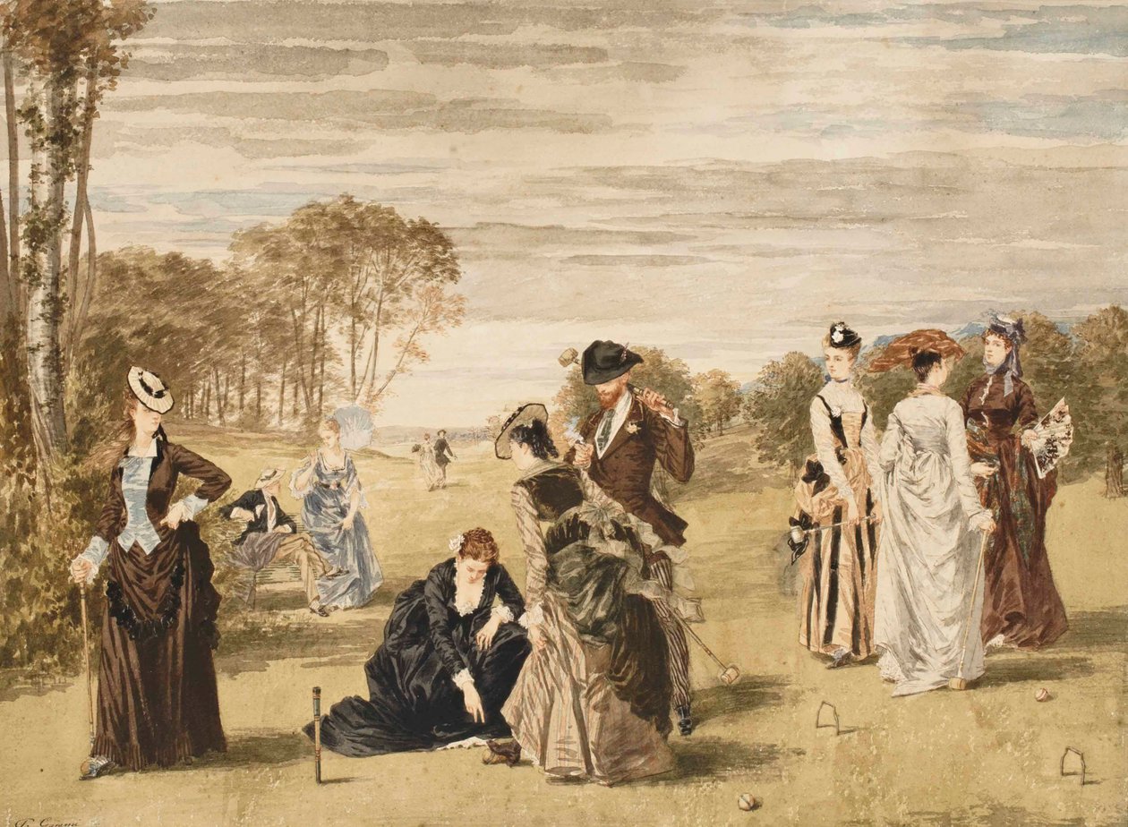 Krokettipeli, 1874. tekijältä Pierre Gavarni