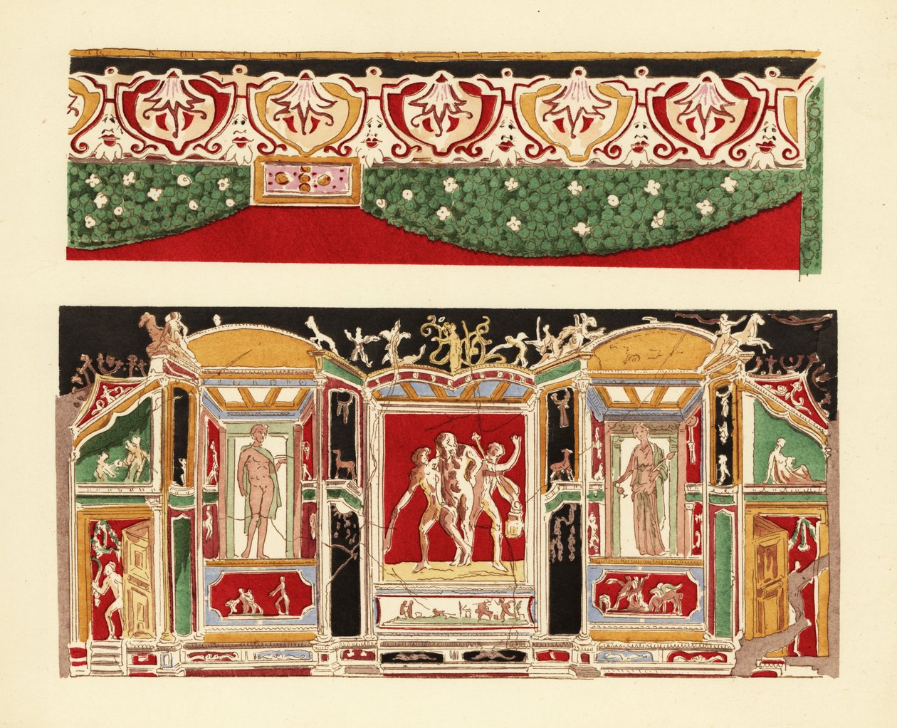Värillinen stukko Pompejista Napolin museossa tekijältä Pierre Gusman