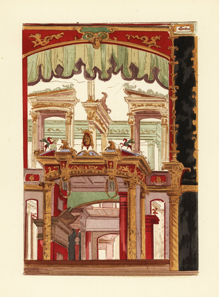 Koristepaneeli Pompejista, konservoitu Napolin museossa tekijältä Pierre Gusman