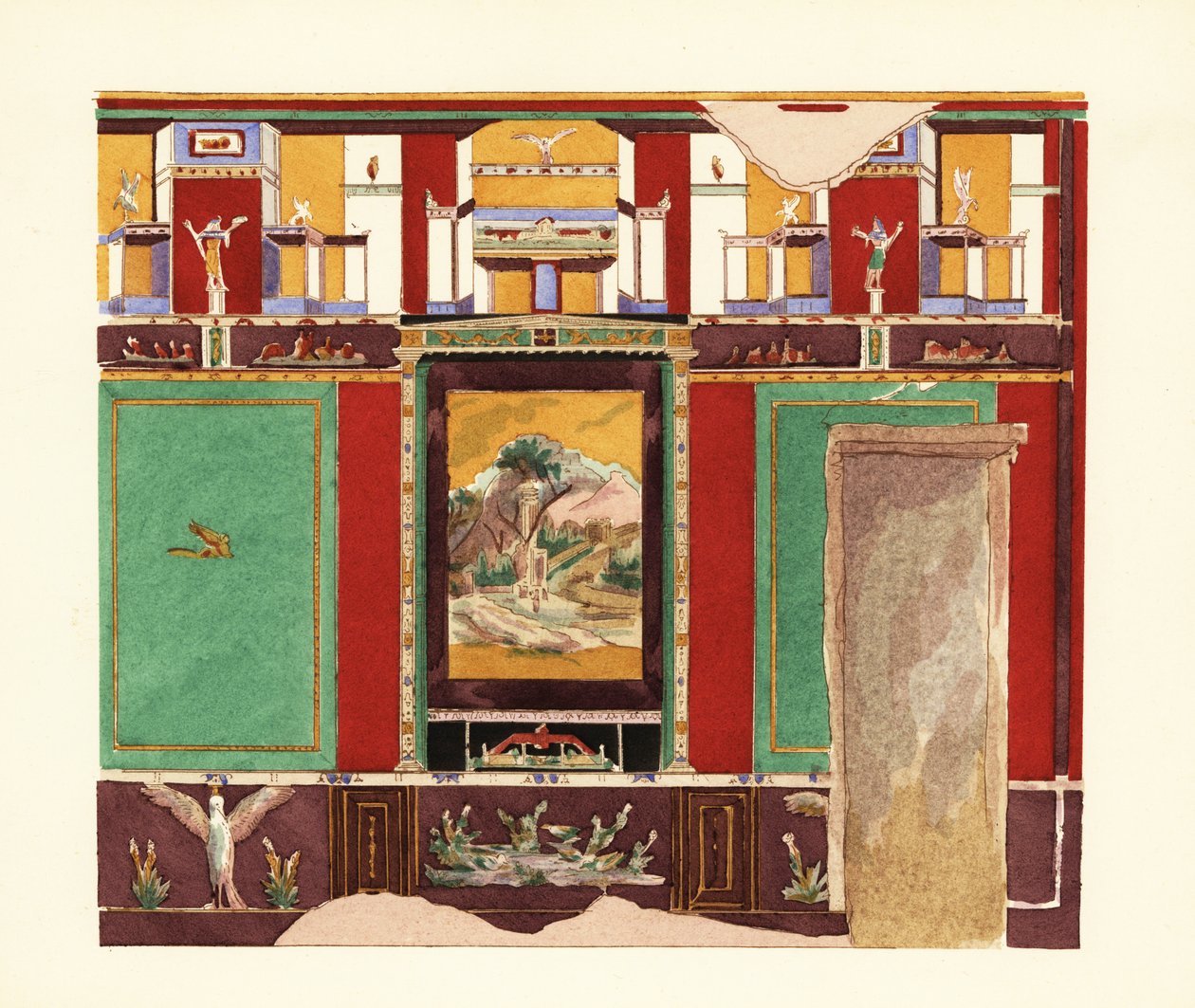 Ruokasali Casa di Orfeossa tai Orpheuksen talossa, Pompejissa tekijältä Pierre Gusman