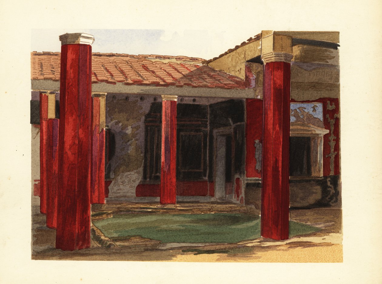 Sallustin talon peristyle-pylväikkö, Casa di Sallustio, Pompei tekijältä Pierre Gusman