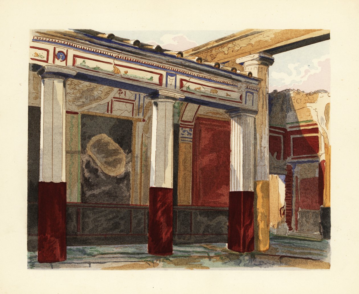 Hopeahäiden talon rodilainen perstyle, hopeahäiden talo, Pompei tekijältä Pierre Gusman
