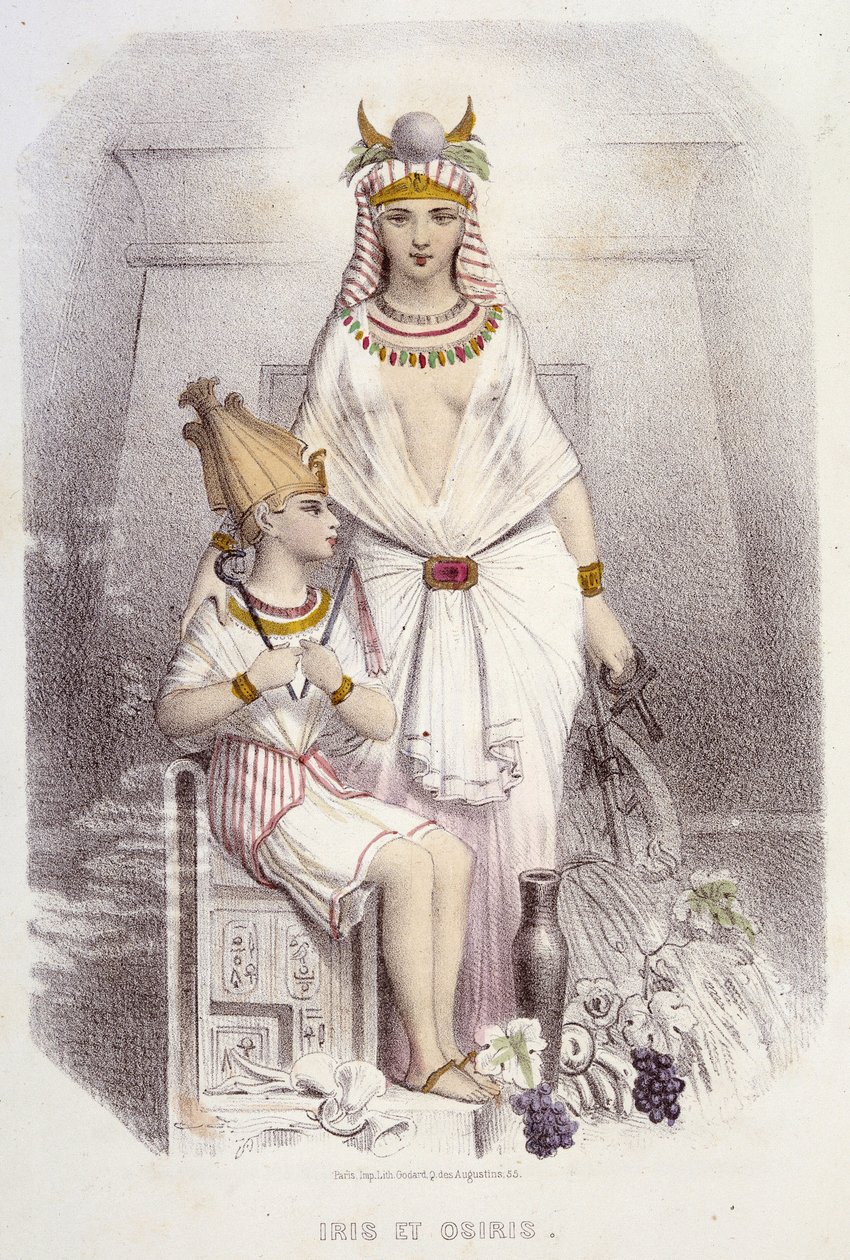 Isis ja Osiris - teoksessa "Muusat ja keijut", kirjoittaneet Mery ja Foelix, ill. G. Staal, toim. G. de Gonet tekijältä Pierre Gustave Eugene Staal