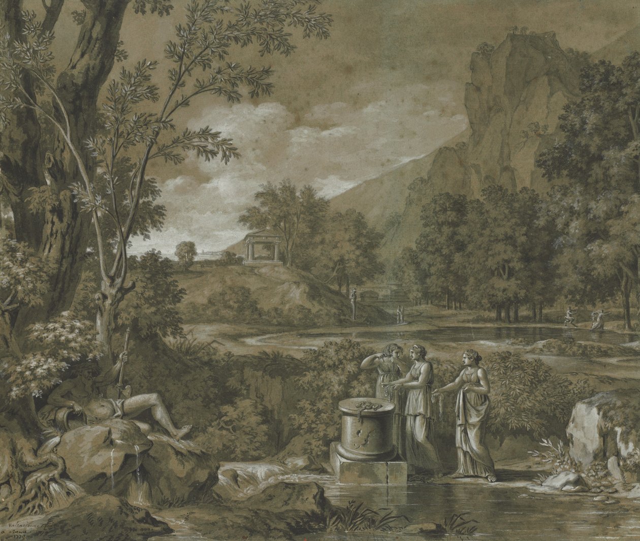 Klassinen maisema, 1779. tekijältä Pierre Henri de Valenciennes