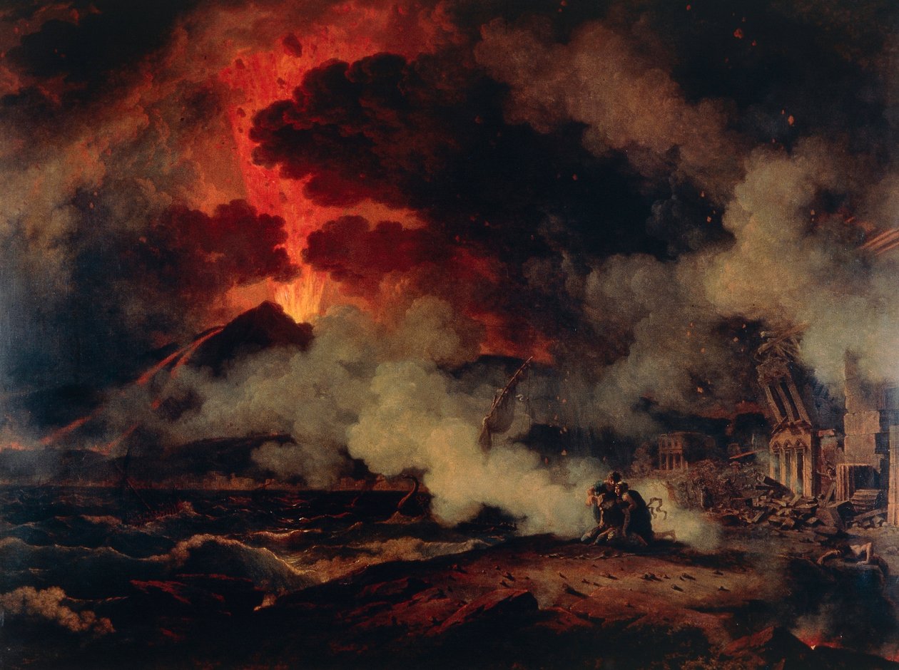 Vesuviuksen purkaus (öljy kankaalle) tekijältä Pierre Henri de Valenciennes