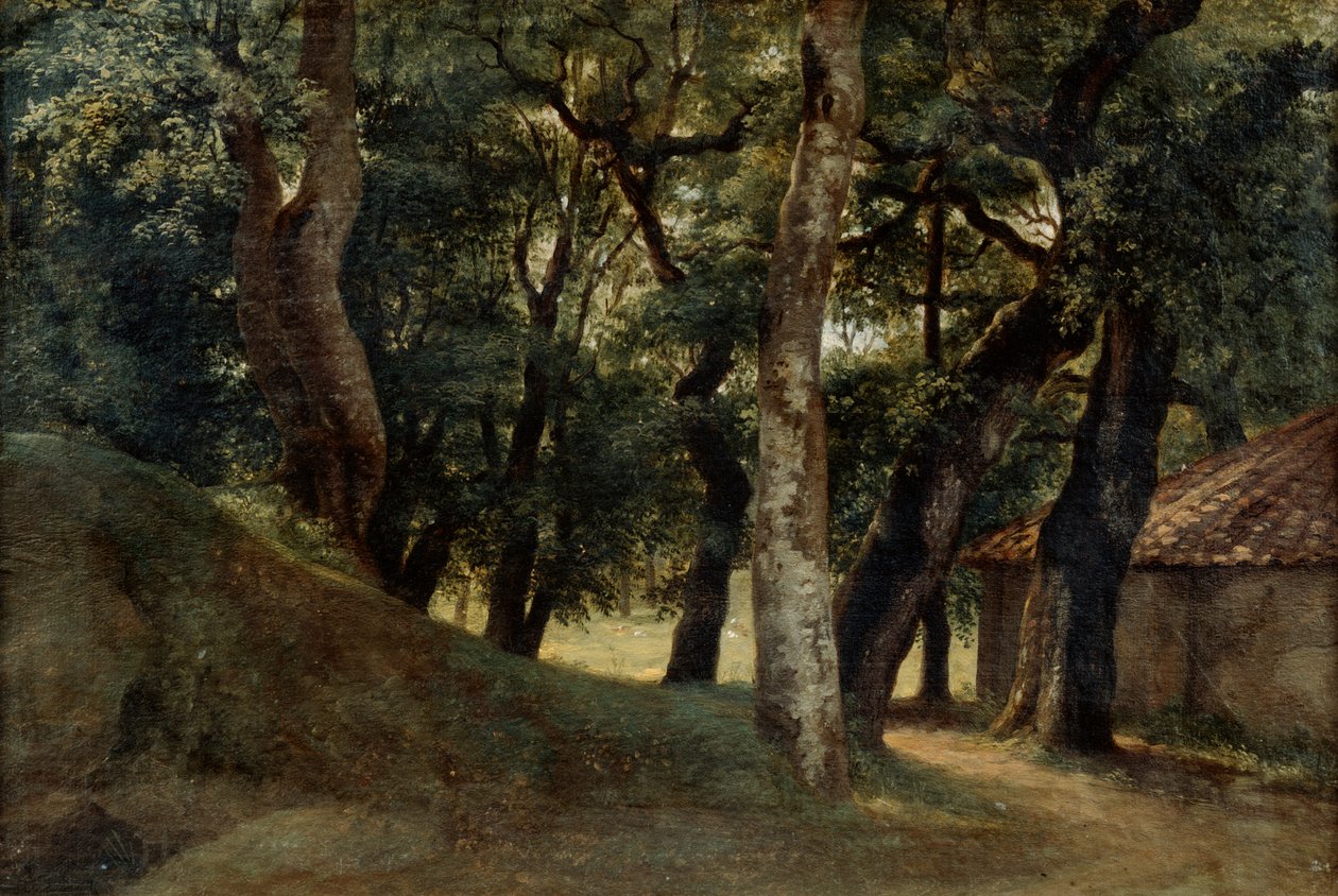 Villa Borghesen metsä, 1700-luvun loppu 1800-luvun alussa tekijältä Pierre Henri de Valenciennes