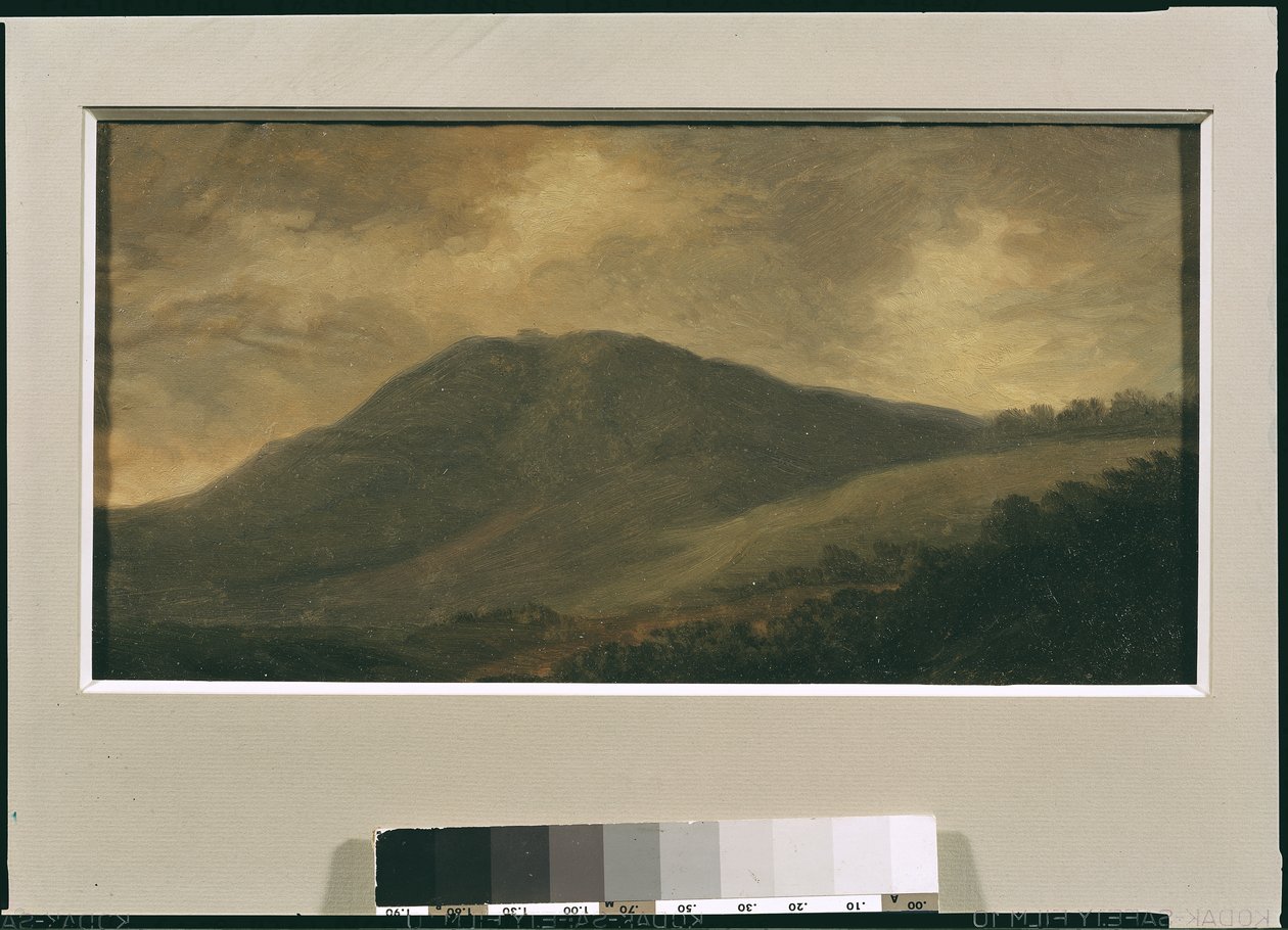 Monte Cavo, lähellä Nemiä (öljy kortille) tekijältä Pierre Henri de Valenciennes