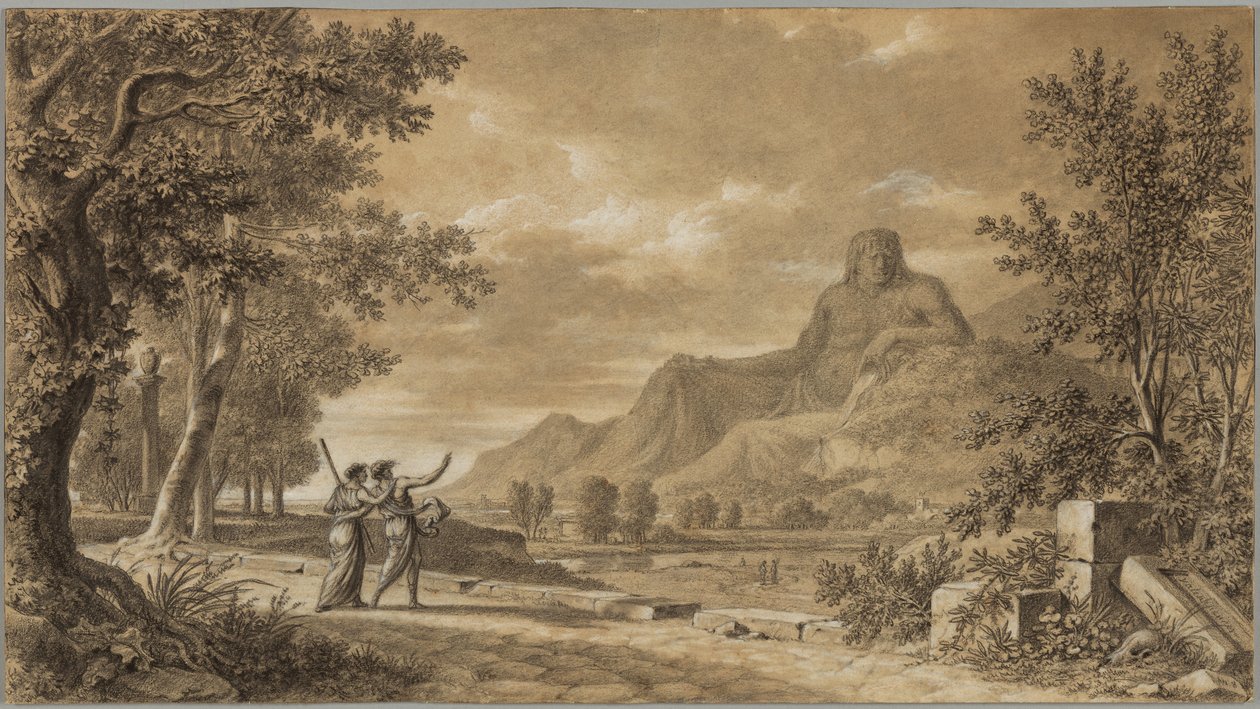 Athos-vuori veistetty Aleksanteri Suuren muistomerkiksi tekijältä Pierre Henri de Valenciennes