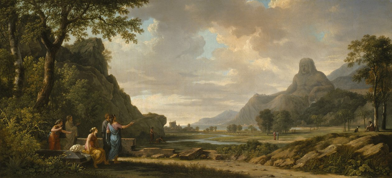 Aleksanteri Suuren muistomerkiksi kaiverrettu Athos-vuori, 1796 tekijältä Pierre Henri de Valenciennes