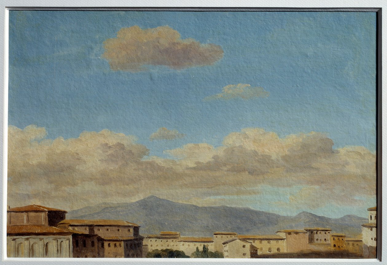 Taivastutkimus Quirinalissa (Rooma). Pierre Henri De Valenciennesin (1750-1819) maalaus tekijältä Pierre Henri de Valenciennes
