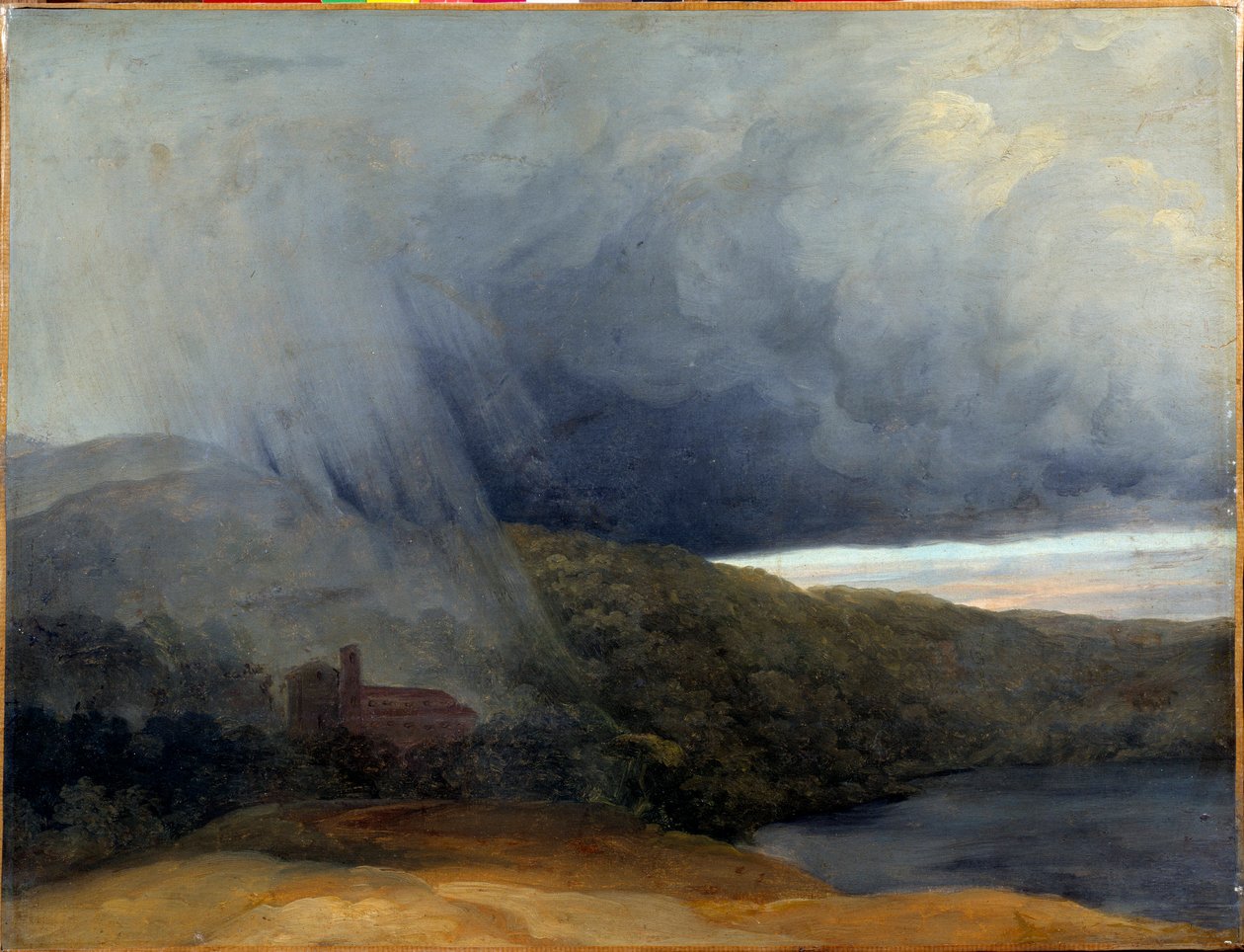 Myrsky järven rannalla. Pierre-Henri De Valenciennes (1750-1819) tekijältä Pierre Henri de Valenciennes