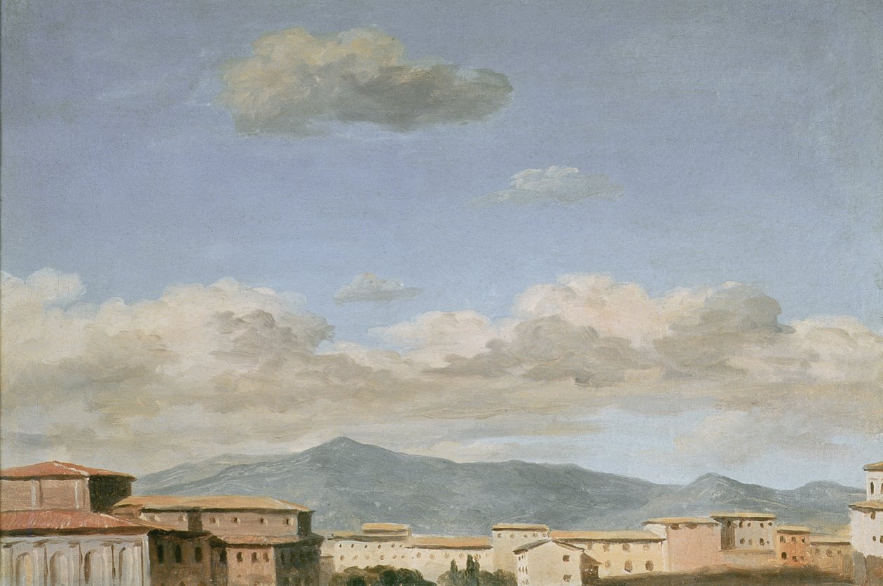 Study of the Sky Quirinalissa (öljy paperille kiinnitettynä korttiin) tekijältä Pierre Henri de Valenciennes