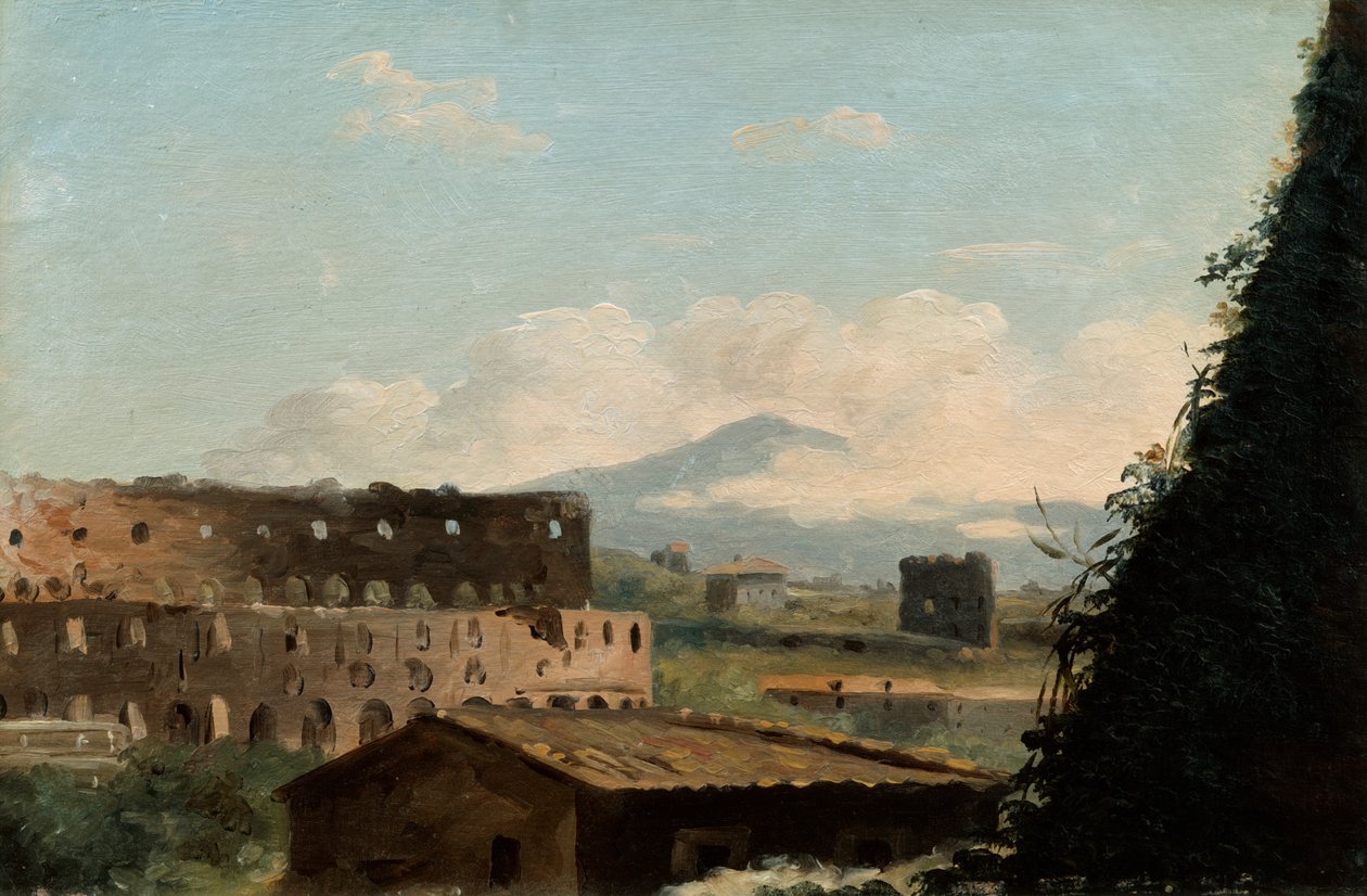 Näkymä Colosseumille, Rooma, 1700-luvun loppu tai 1800-luvun alku tekijältä Pierre Henri de Valenciennes