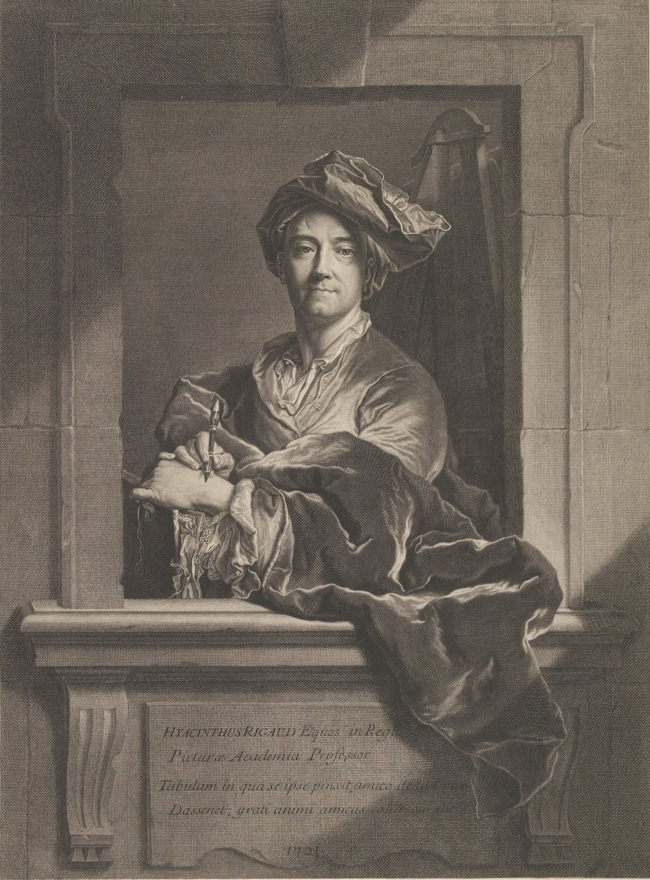 Hyacinthe Rigaudin muotokuva, 1721. tekijältä Pierre Imbert Drevet