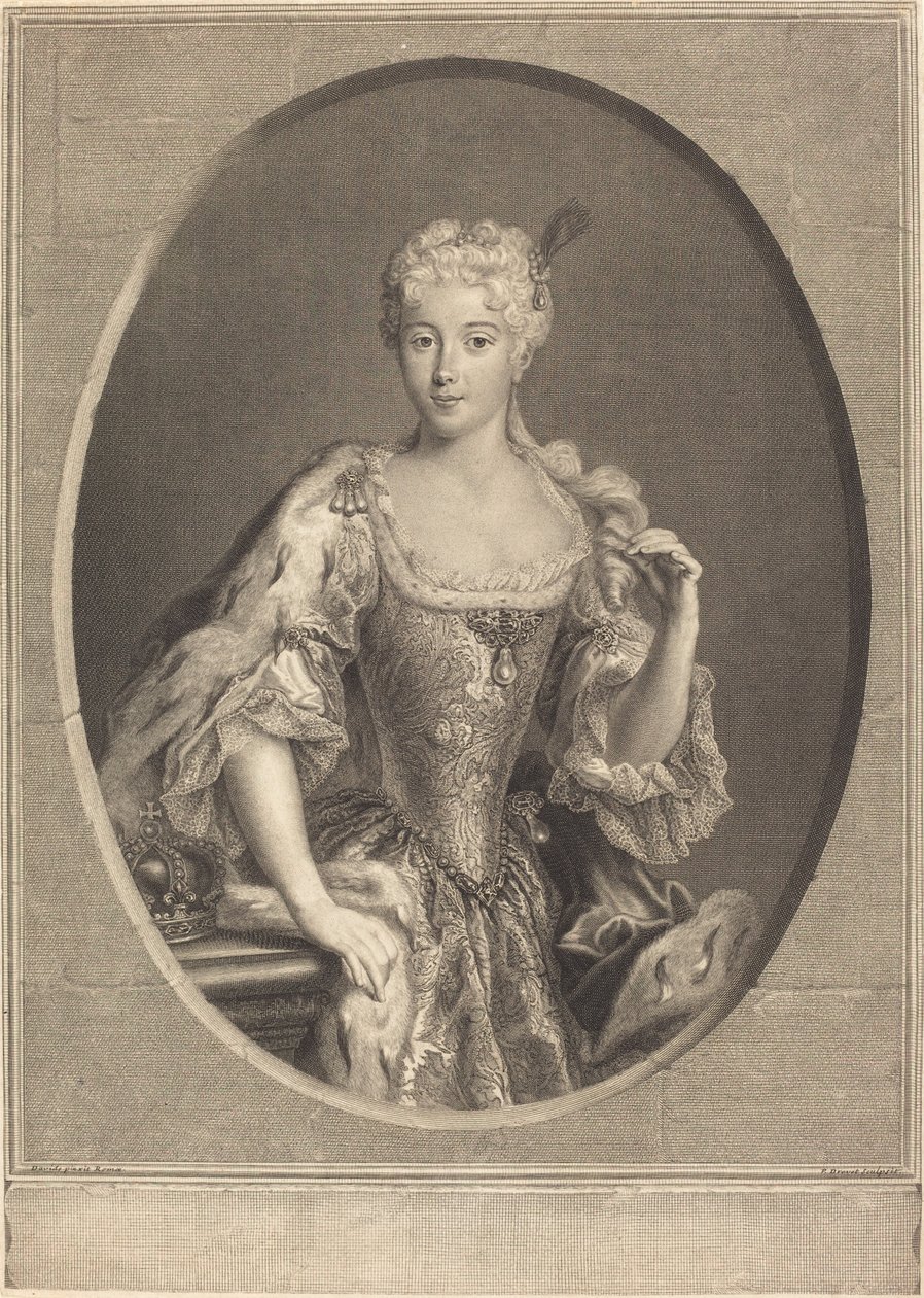 Maria Klementyna Sobieska tekijältä Pierre Imbert Drevet, after Antonio David