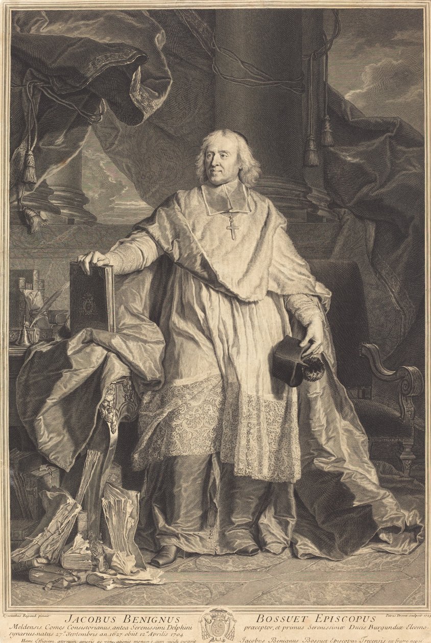 Jacques-Benigne Bossuet tekijältä Pierre Imbert Drevet after Hyacinthe Rigaud