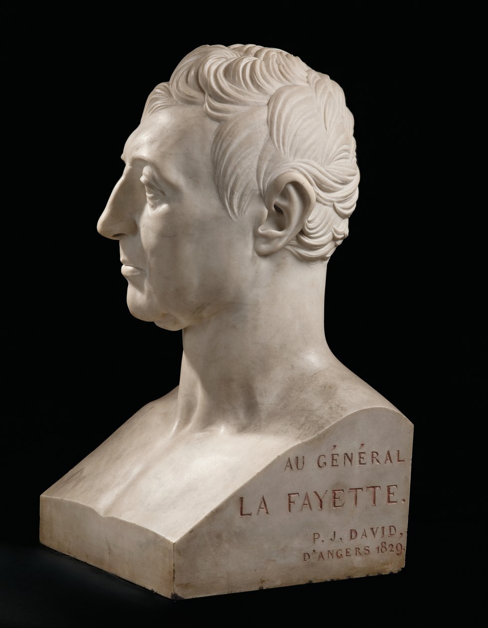 Marie-Joseph-Gilbert du Motier, Marquis de La Fayette rintakuva tekijältä Pierre Jean David dAngers