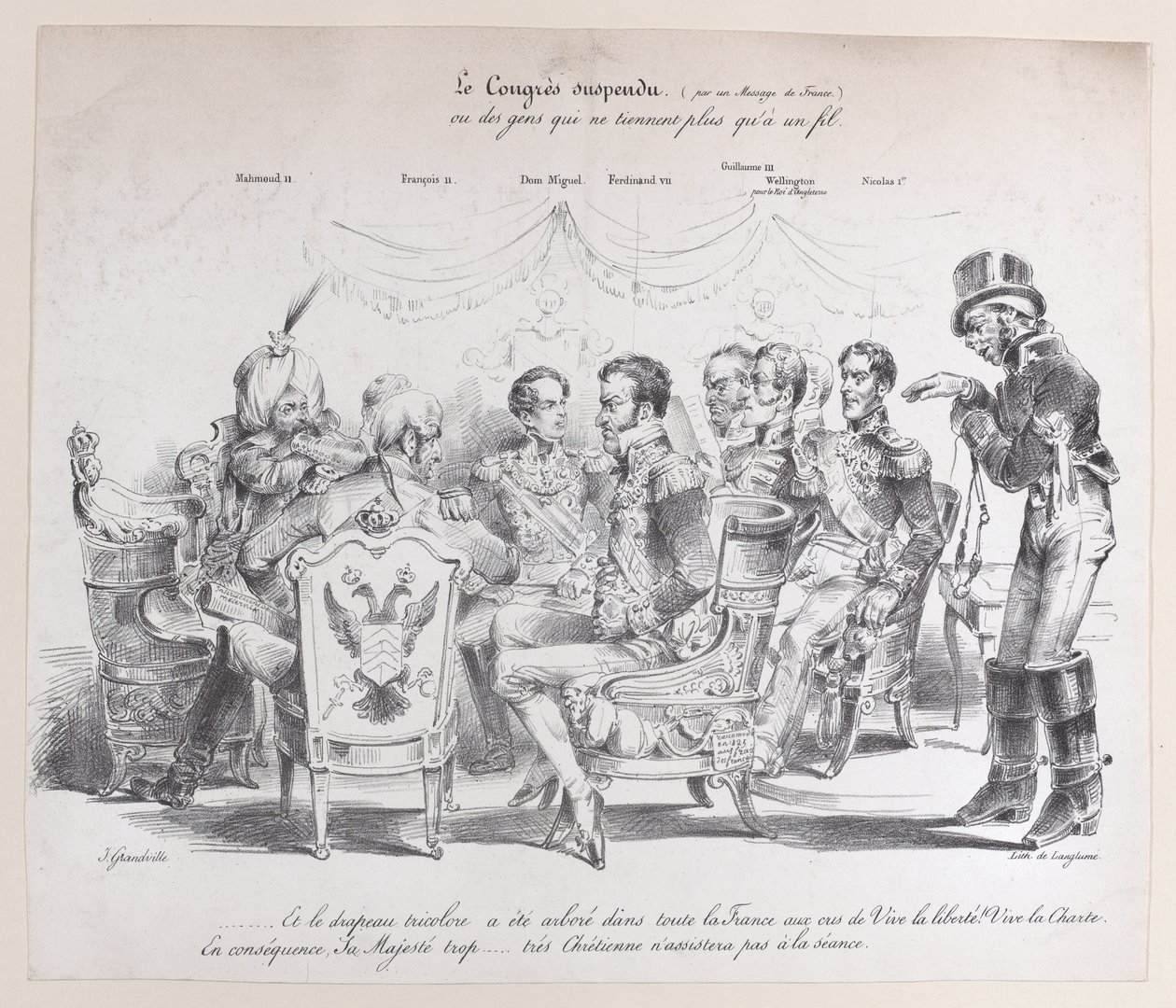 Keskeytetty kongressi, n. 1829. tekijältä Pierre Langlumé