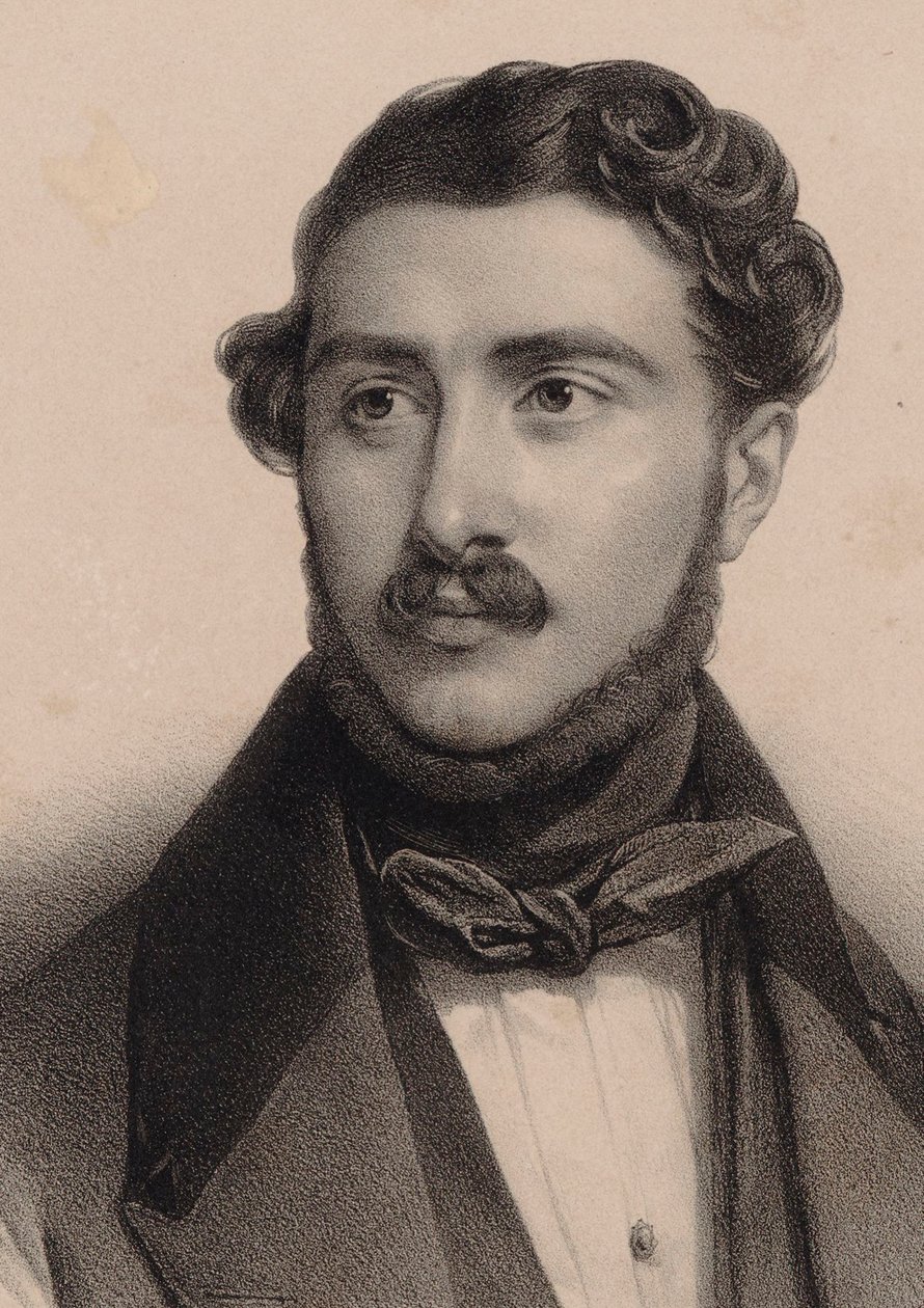 Muotokuva säveltäjä Théodore Labarresta 1805-1870. tekijältä Pierre Louis Henri Grevedon