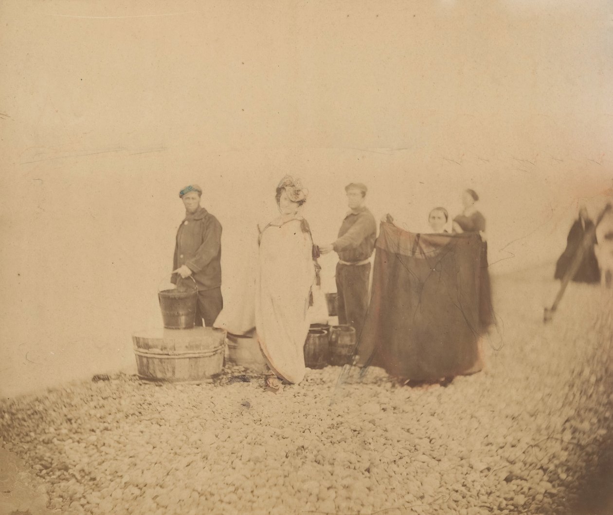 [La Comtesse ryhmän kanssa Rocky Beachillä], 1860-luku. tekijältä Pierre Louis Pierson