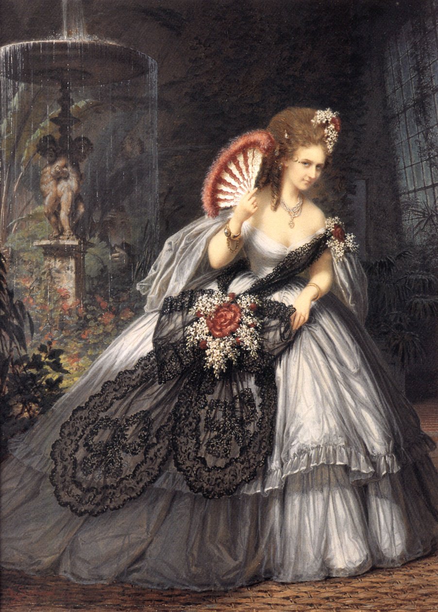 Italialainen Virginia Oldoini, Castiglionen kreivitär, nimeltään Ritrosetta, kuva Pierre-Louis Pierson Aquilin Schadin guassilla, 1864 tekijältä Pierre Louis after Pierson