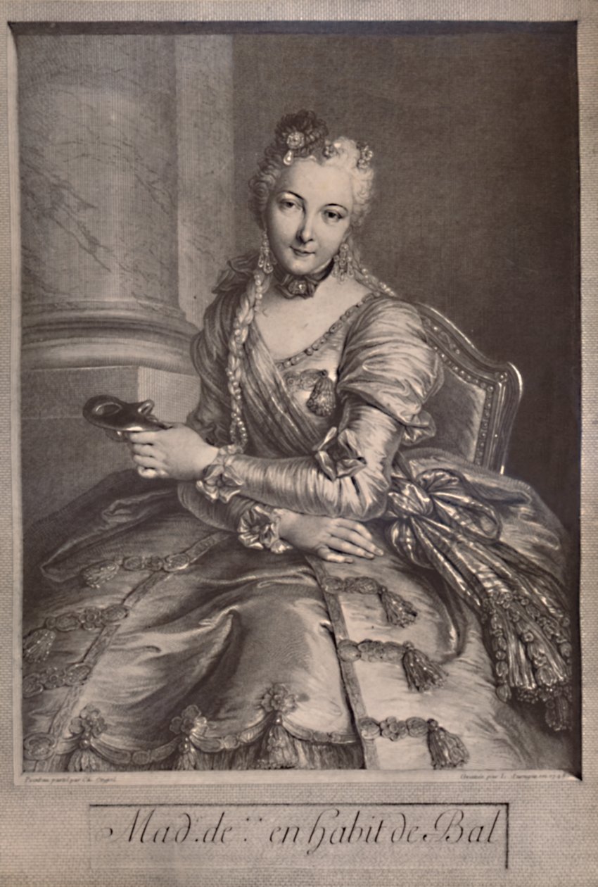Madame de Pompadour, Ranskan kuninkaan Ludvig XV:n rakastajatar, 1700-luku 1894 tekijältä Pierre Louis de Surugue