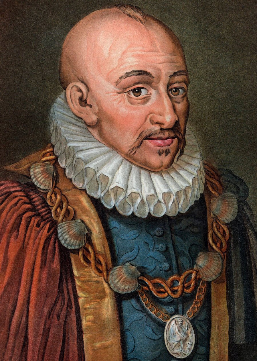 Michel Eyquem de Montaigne 1533-1592 - kaiverrus - 1800-luku - Michel Eyquem de Montaignen (1533-1592) muotokuva", ranskalainen humanistifilosofi. Kaiverrus Pierre Michel Alix tekijältä Pierre Michel Alix