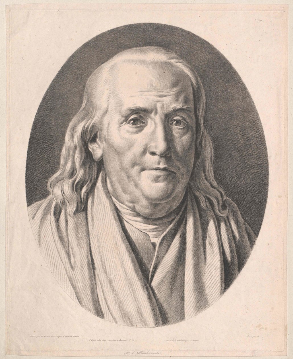 Nicolas Malebranche (painettu) tekijältä Pierre Michel Alix