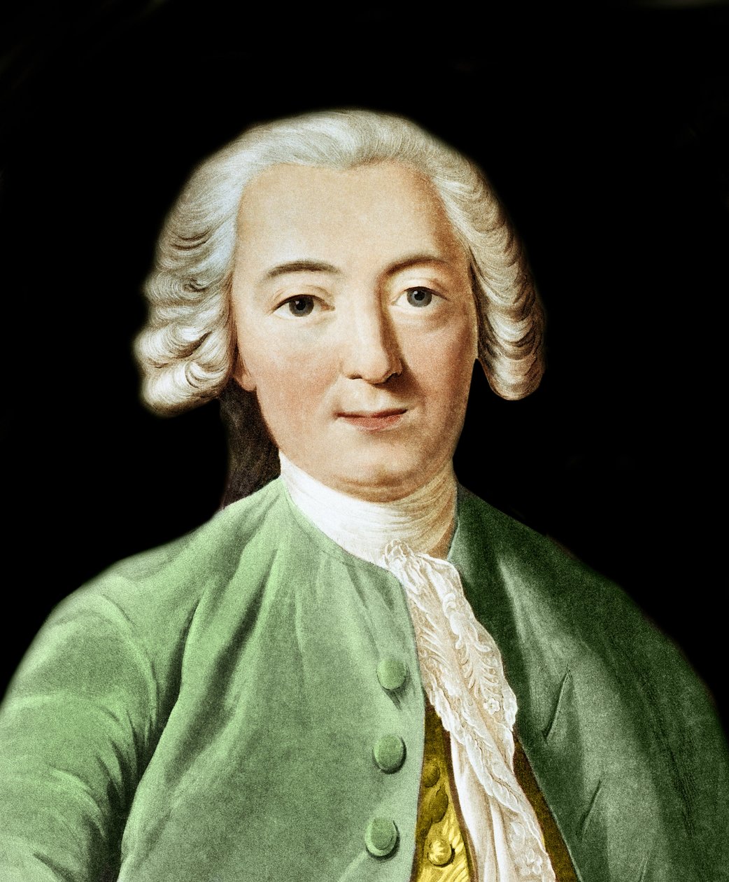 Englannin filosofin Claude-Adrien Helvetiuksen (1715-1771) muotokuvakaiverrus - kaiverrus Pierre Michel Alixin mukaan tekijältä Pierre Michel Alix
