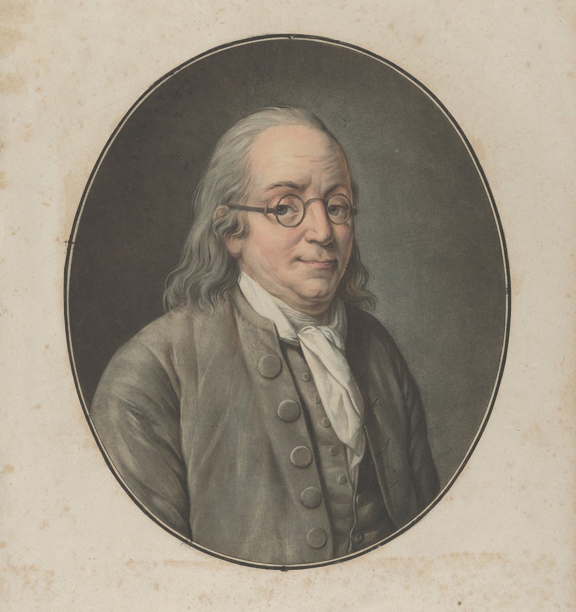 Franklinin muotokuva Vanloon jälkeen, n. 1795. tekijältä Pierre Michel Alix
