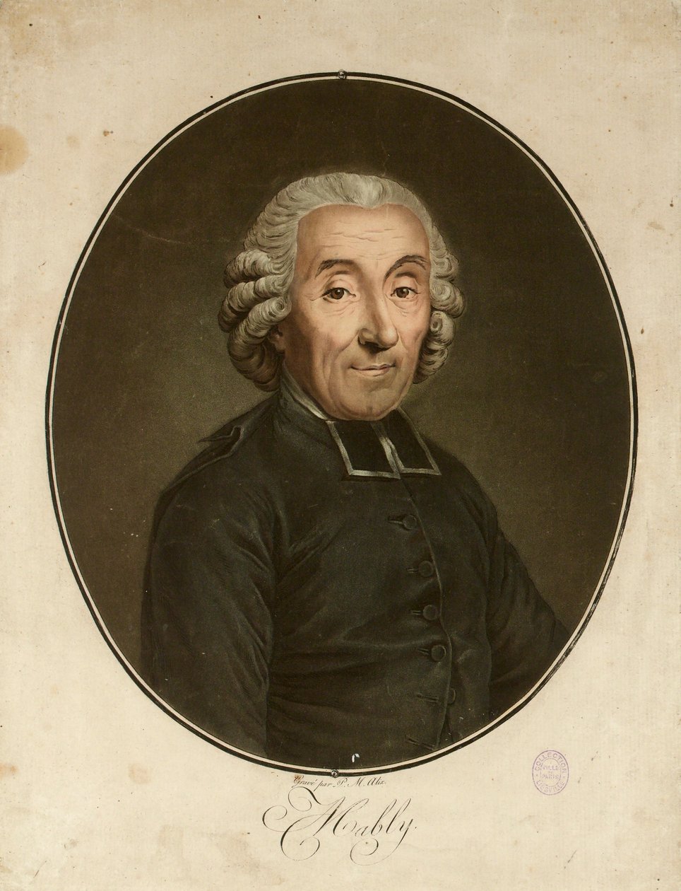 Gabriel Bonnot de Mablyn muotokuva 1709-1785, n. 1790. tekijältä Pierre Michel Alix
