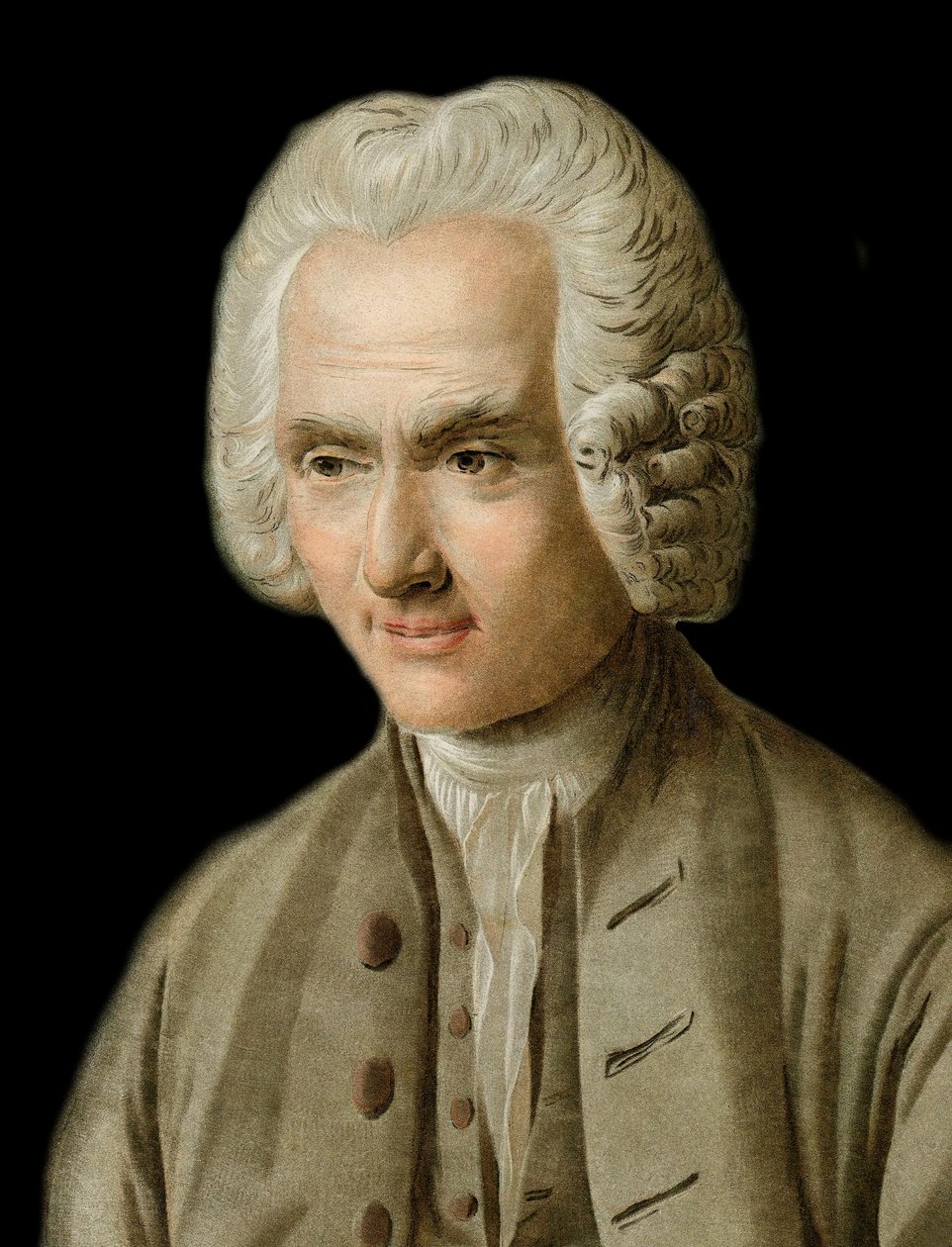 Jean-Jacques Rousseaun muotokuva - Jean Jacques Rousseaun muotokuva (1712-1778) Kaiverrus Pierre Michel Alix tekijältä Pierre Michel Alix
