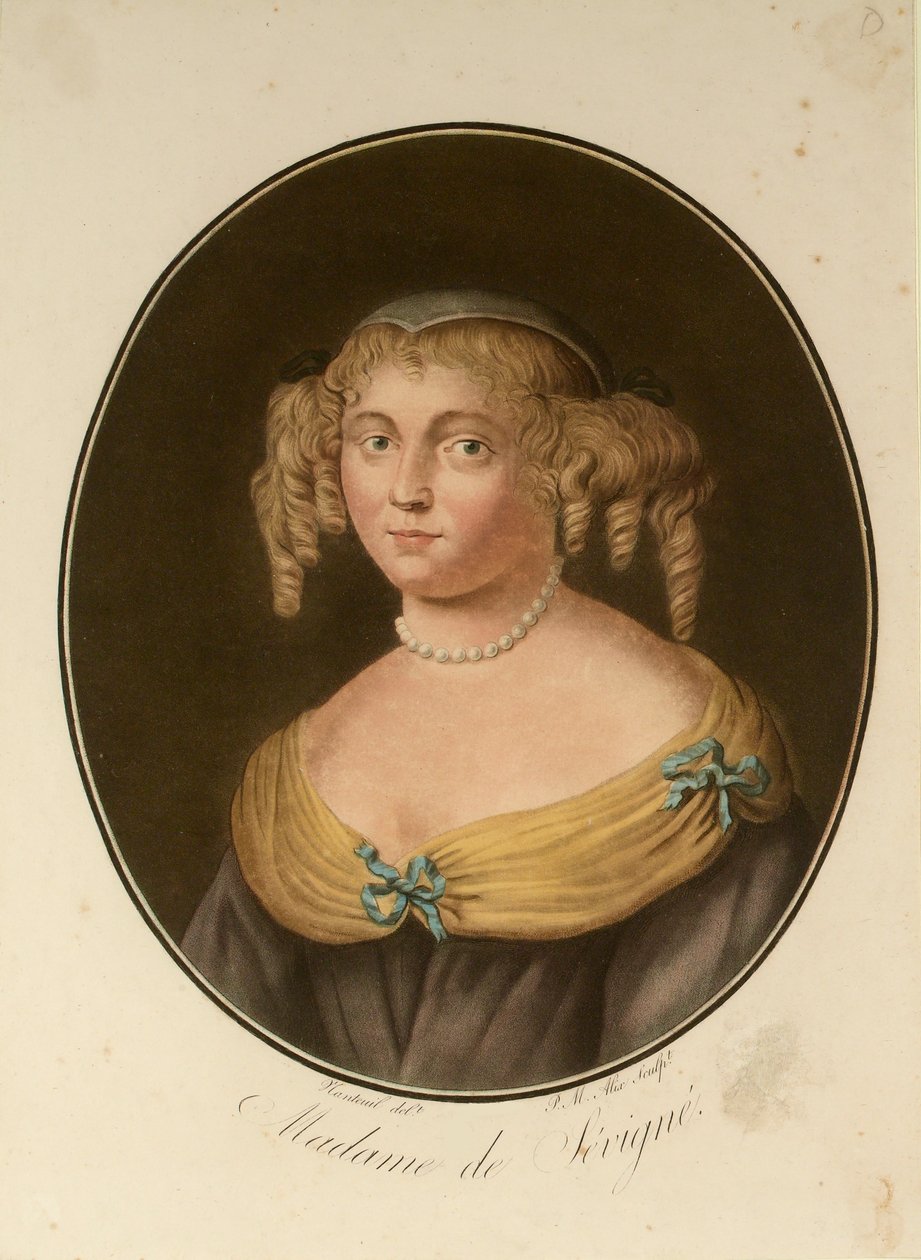 Marie de Rabutin-Chantalin muotokuva, markiisi de Sévigné 1626-1696, 1797. tekijältä Pierre Michel Alix