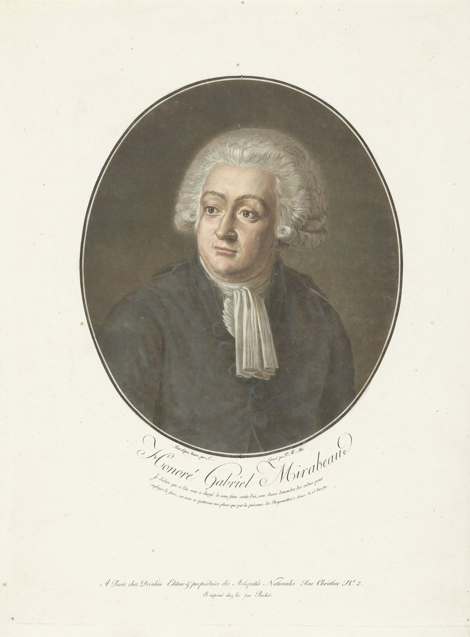 Honoré Gabriel Mirabeaun muotokuva Honoré Gabriel Mirabeau (nimi esineessä) Kokoelma suuria miehiä (sarjan nimi) tekijältä Pierre Michel Alix