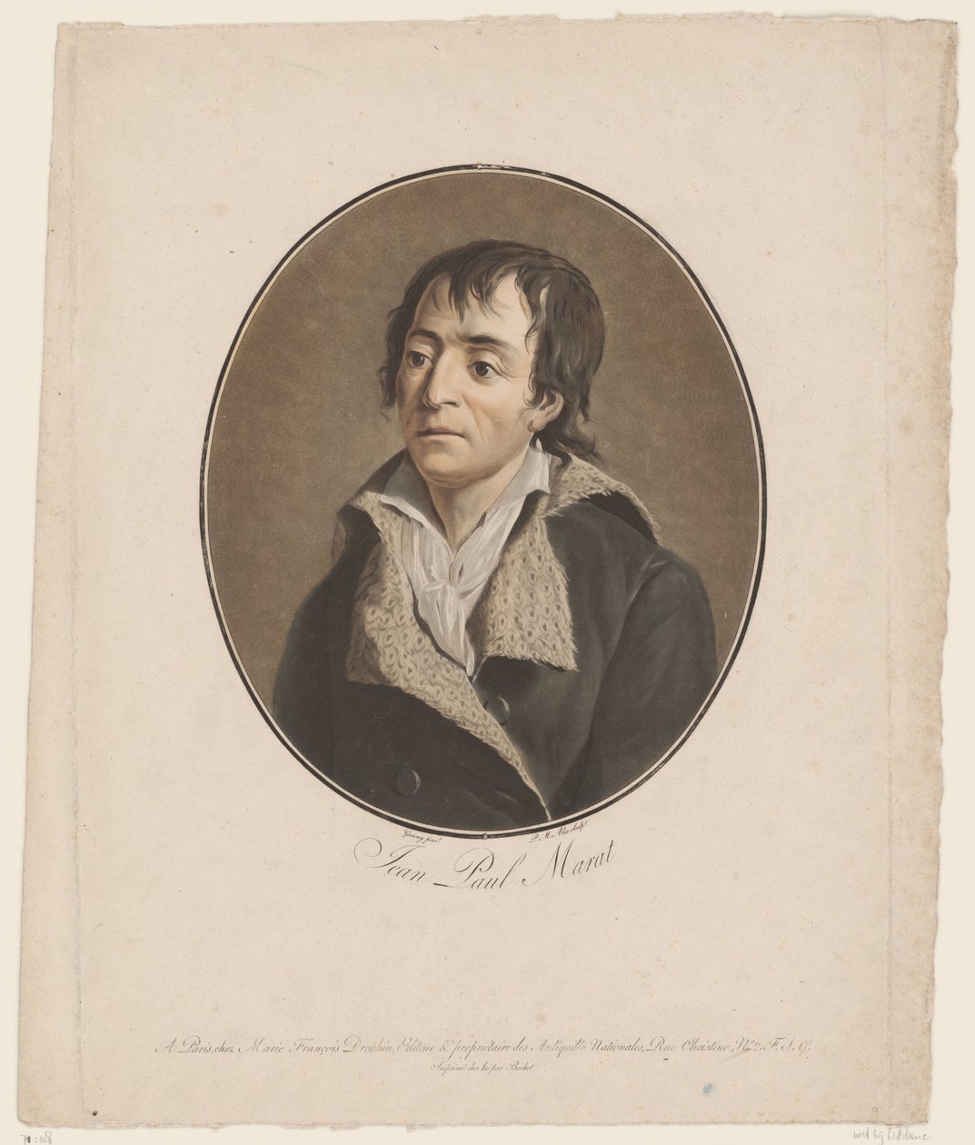 Jean Paul Maratin muotokuva Jean Paul Marat (otsikko esineessä) Kokoelma suuria miehiä (sarjan nimi) tekijältä Pierre Michel Alix