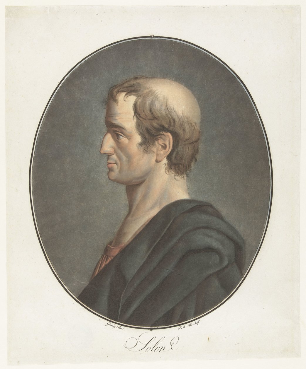Portree van Solon Solon (otsikko esineessä) Kokoelma suuria miehiä (sarjan nimi) tekijältä Pierre Michel Alix