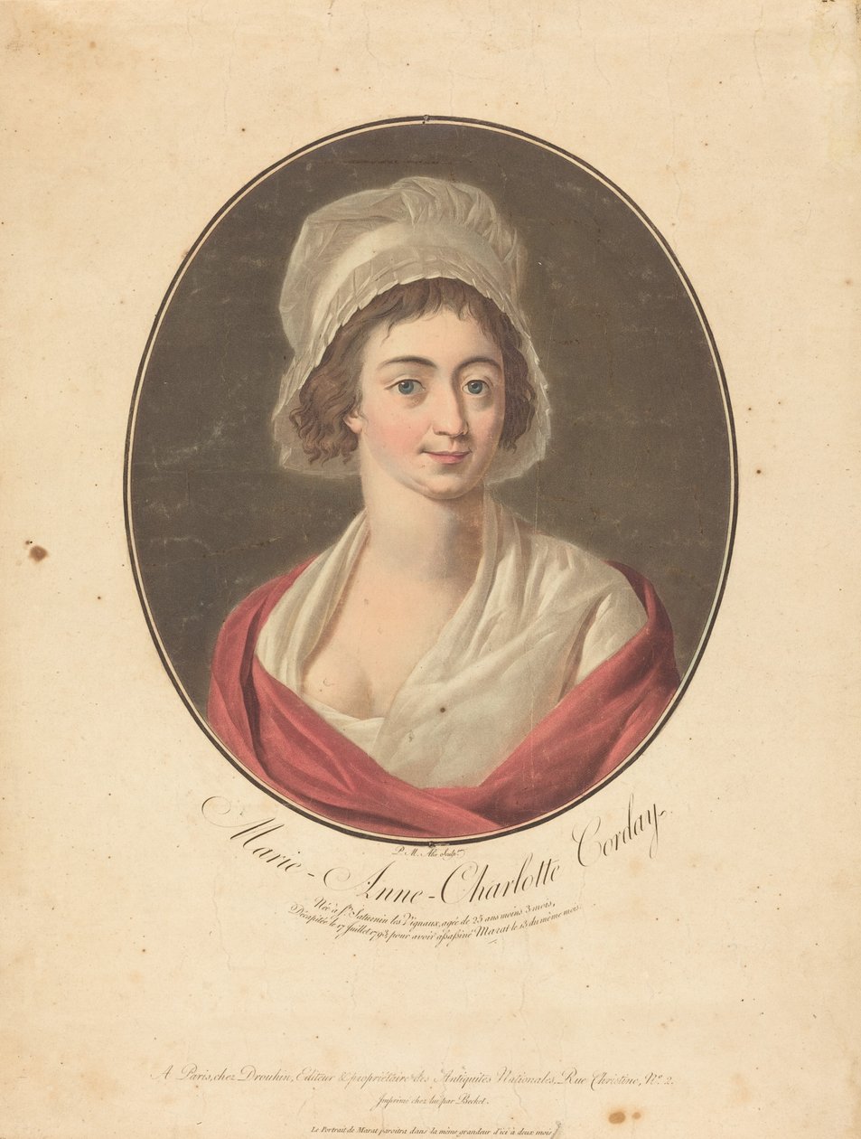 Charlotte Corday tekijältä Pierre Michel Alix after Jean François Garnerey