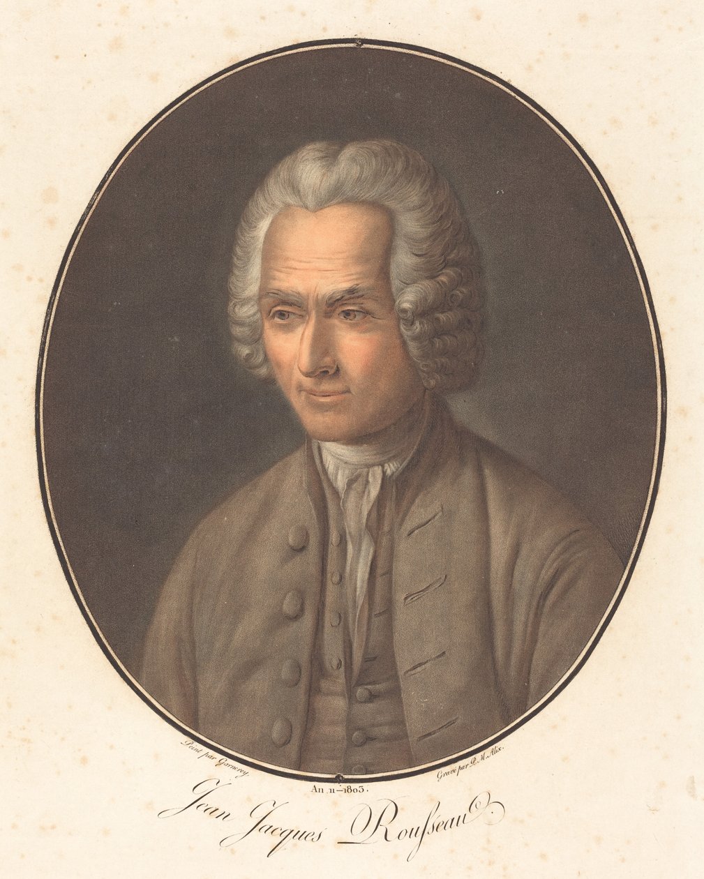 Jean-Jacques Rousseau tekijältä Pierre Michel Alix after Jean François Garnerey