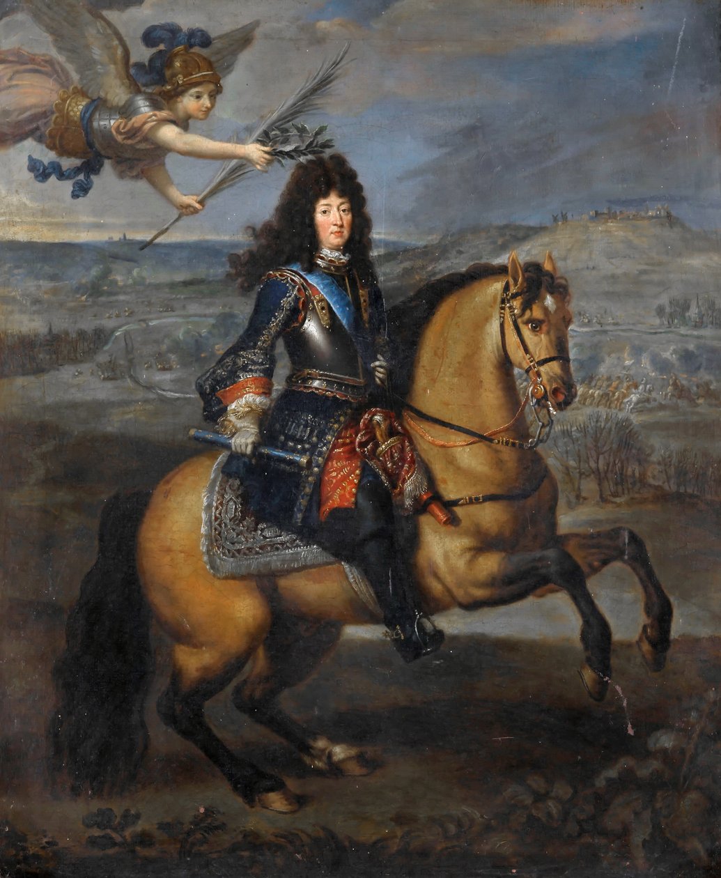 Ratsastusmuotokuva Louis XIV:stä Namurin piirityksessä tekijältä Pierre Mignard