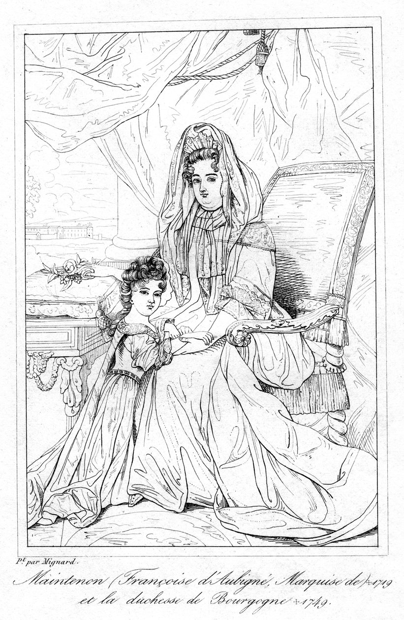 Françoise dAubigné ja Bourgognen herttuatar. tekijältä Pierre Mignard