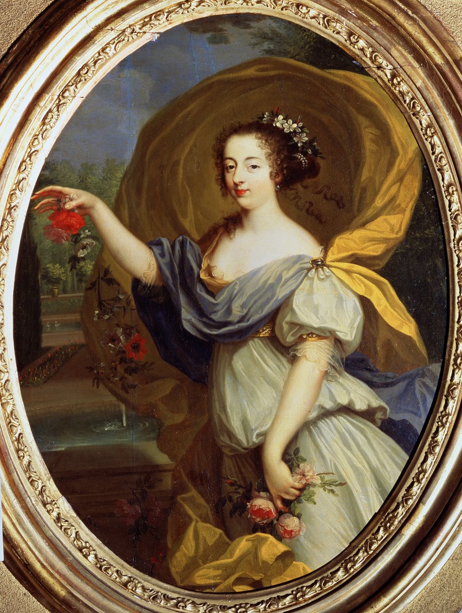 ""Muotokuva Louise Francoise De La Baume Le Blancista, Vallieren herttuattaresta (Madame De La Valliere) (1644-1710), Ludvig XIV:n suosikki, kasvistossa"" Pierre Mignardin (1612-1695) maalaus 1600-luvun Pouchkine-museosta, Moskova tekijältä Pierre Mignard