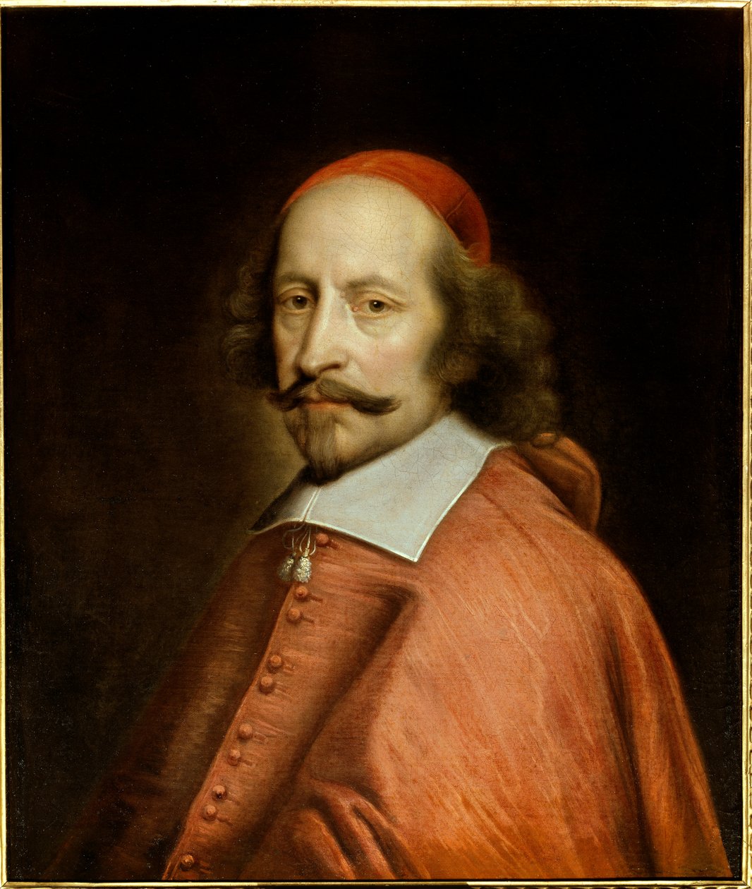 Kardinaali Jules Mazarinin (1602-1661) muotokuva (Giulio Raimondo Mazzarino tai Mazarino), Pierre Mignardin (1612-1695) maalaus 1661 su. 0,65 x 0,55 m Chantilly, Kreivin museo - Kardinaali Jules Mazarinin (1602-1661) muotokuva (Giulio Raimondo Mazzarino ta tekijältä Pierre Mignard