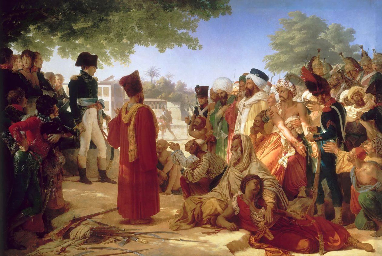 Napoleon Bonaparte anteeksiantamassa kapinallisia Kairossa, 23. lokakuuta 1798 tekijältä Pierre Narcisse Guerin