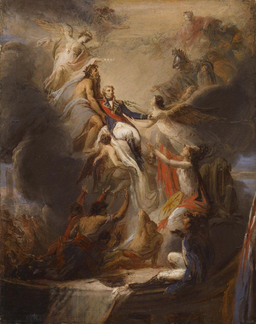 Nelsonin apoteoosi, noin 1818 (öljy paperille ja kankaalle kiinnitettynä). tekijältä Pierre Nicolas Legrand